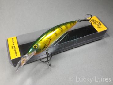 BALSA MINNOW Wobbler, schwimmend, Farbe: YP Yellow Perch, Größe 10 ( 9,5 cm), Gewicht: 18 Gramm, von Bagley Bait